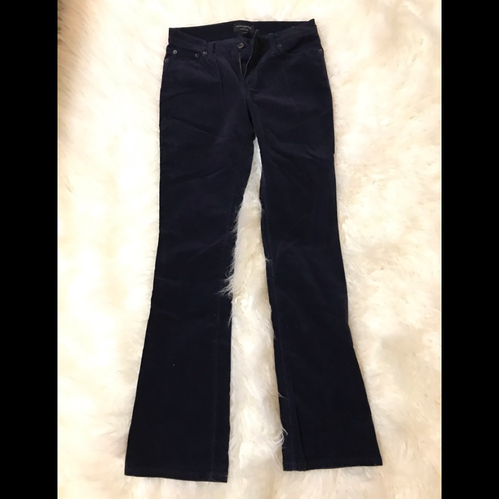 Navy blue slim boot cut corduroy pants